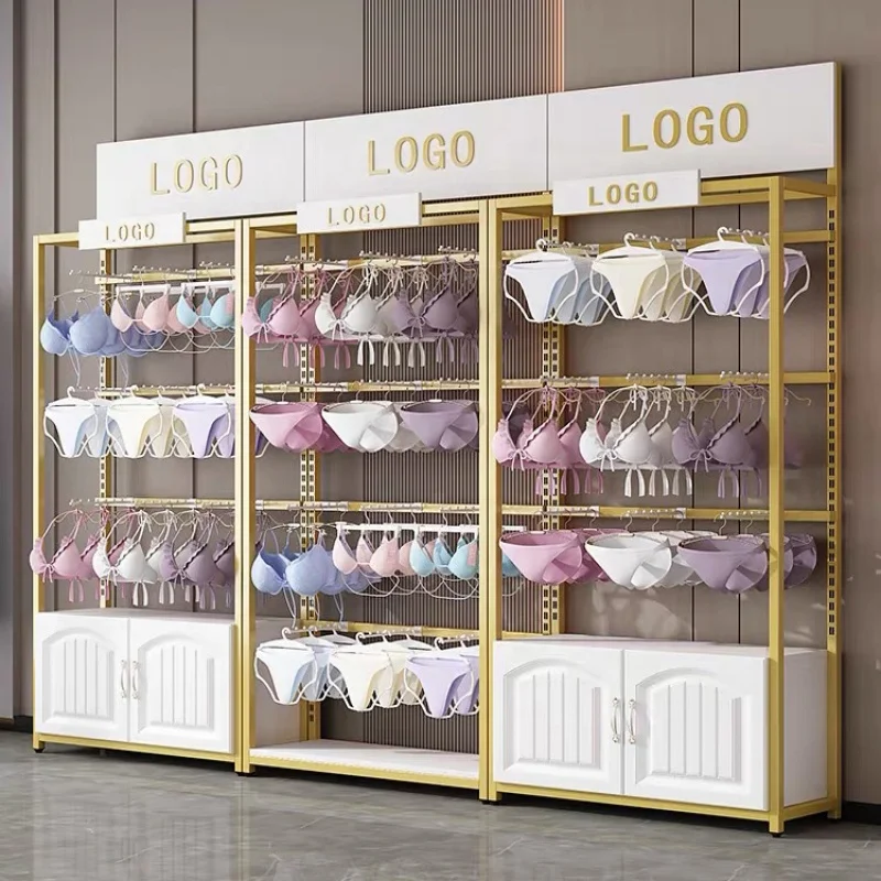 

customized.Luxury Lingerie Store Showcase Interior Design Retail Women Underwear Bra Bikini Display Rack Stand Furniture Custom