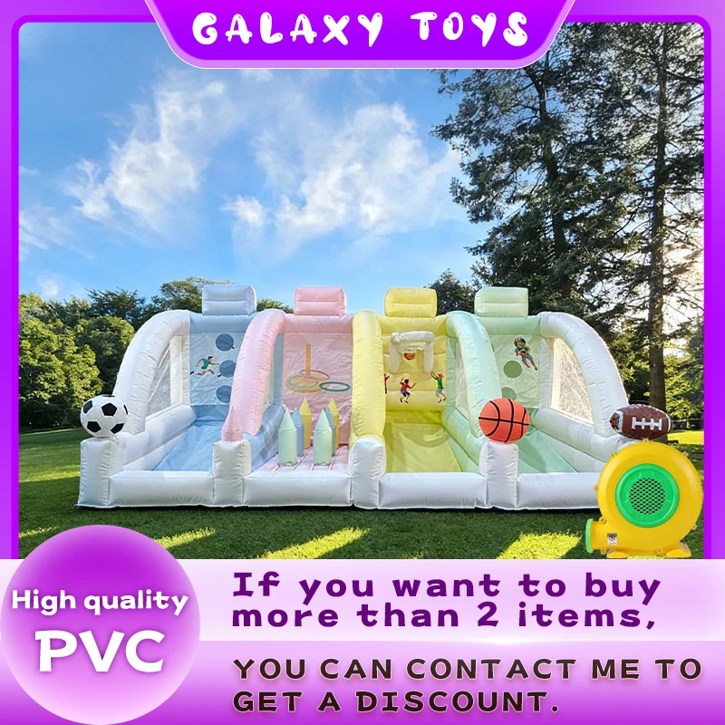 

2025 New Design 4-in-1 Inflatable Carnival Game with Soccer and Basketball, Easy Setup Commercial Outdoor Activity for Kids