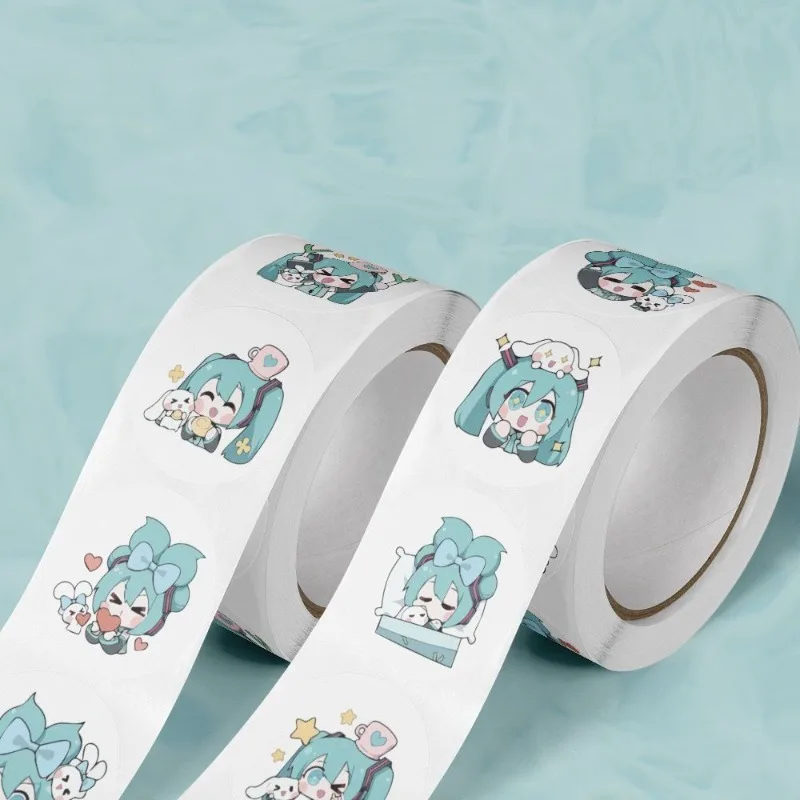 Ins Aesthetic Cute Hatsune Miku Stickers, Cartoon Decorative Sealing Stickers for Journal, Water Bottle, Luggage and Desktop view 3