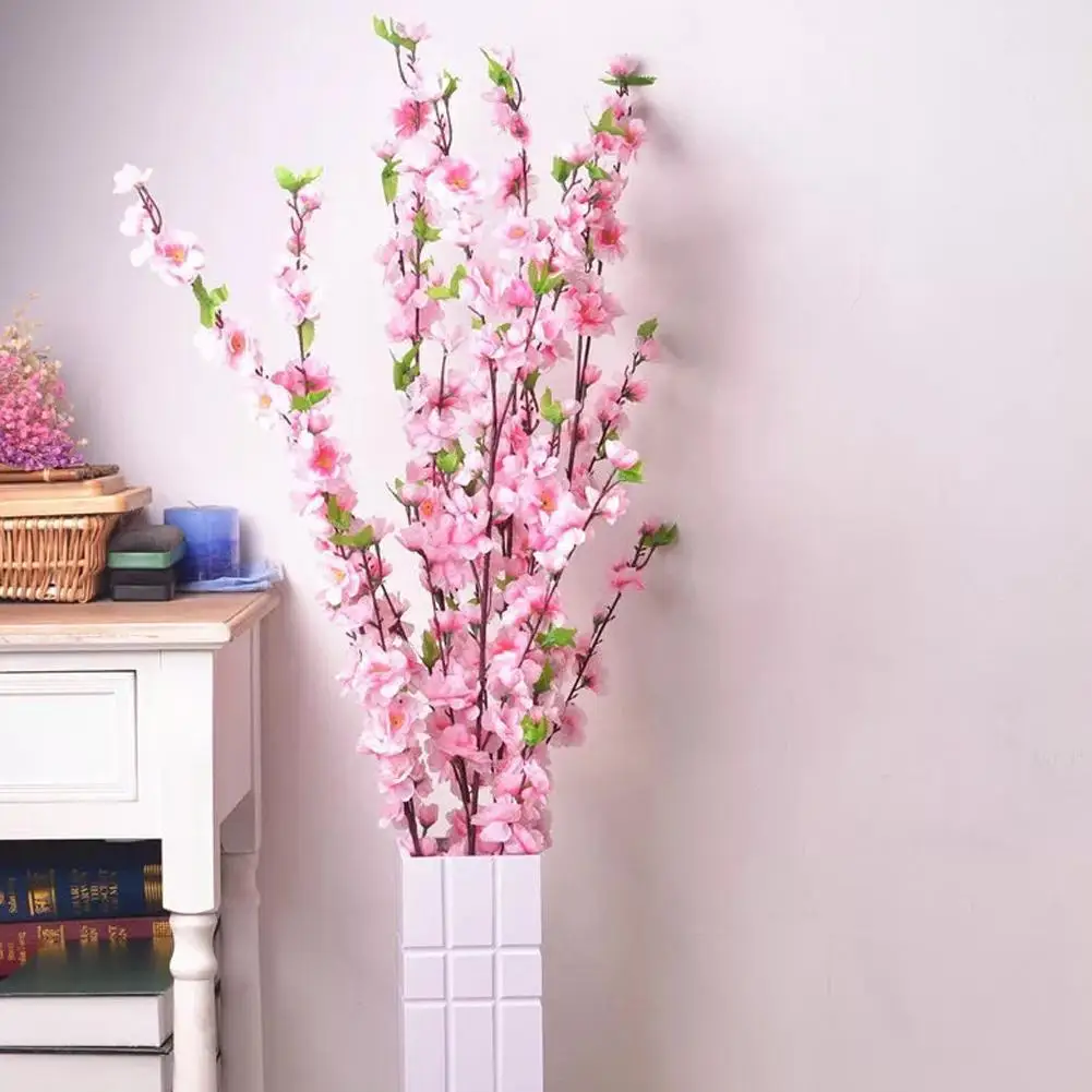65 centimetri Fiore di Ciliegio Artificiale Fiore di Seta Fiori di Pesca Piante Finte Disposizione per Giardino FAI DA TE Casa Decorazione Della Festa Nuziale Pi B6M9