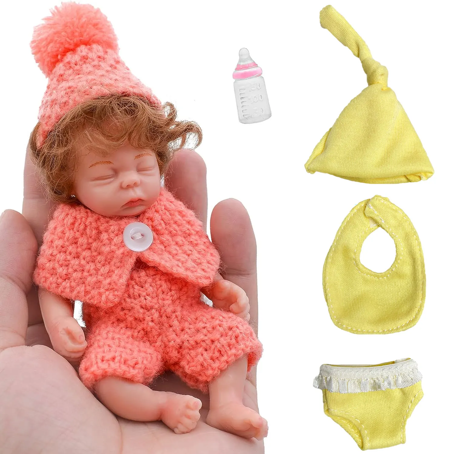 15 CM Schattige Mini Palm Hele Siliconen Pop Full Body Zachte Siliconen Reborn Poppen Speelgoed Voor Kinderen Kerstcadeau Corpo de Siliconen