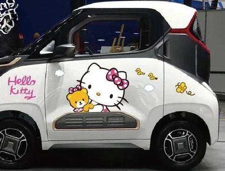 HelloKitty Car Both Sides Cartoon Stickers Car Modification To Cover Scratches Disney Mickey Minnie Car Decoration Stickers