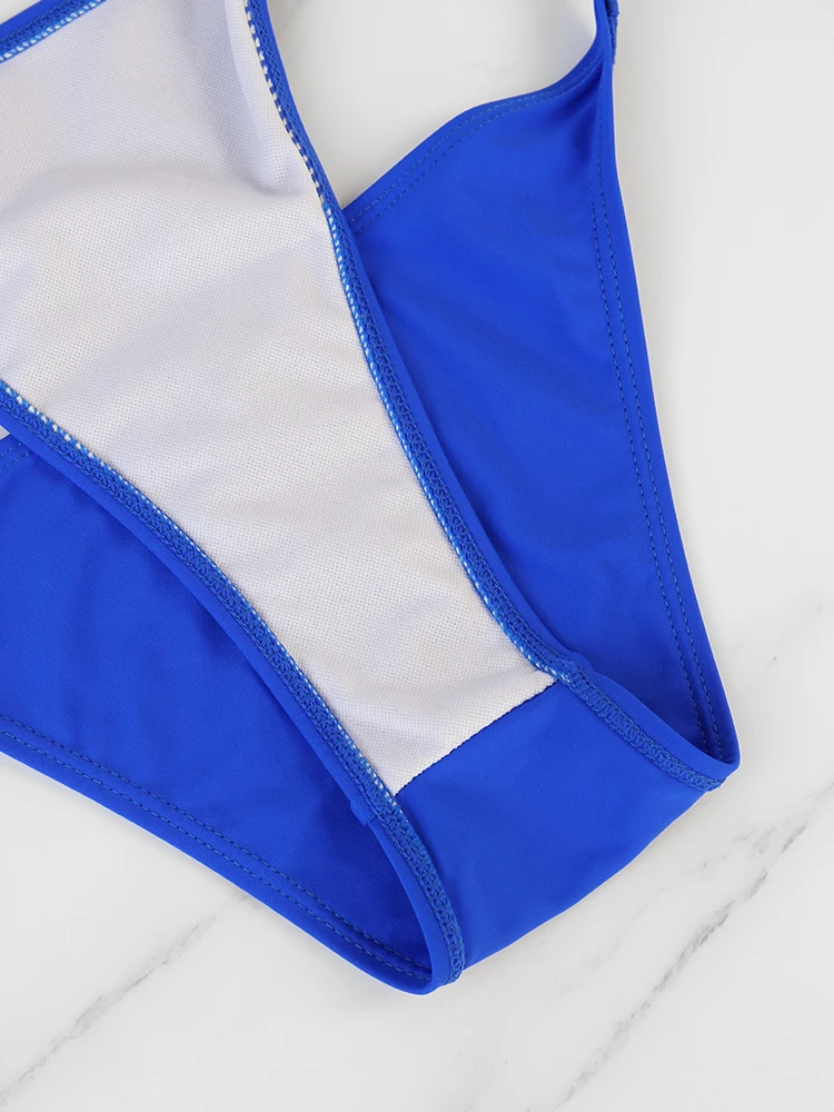 Solid Women's Thong bikini two-piece set Summer Beach Style Lace-up Lady's Swimsuit Triangular Bandage Adjustable Strap Bikini