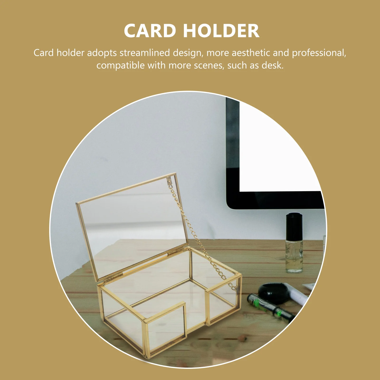 

1Pcs Professional Name Pictures Storage Container Transparent Design for Office Supplies Snacks Pens Glass Storage Box