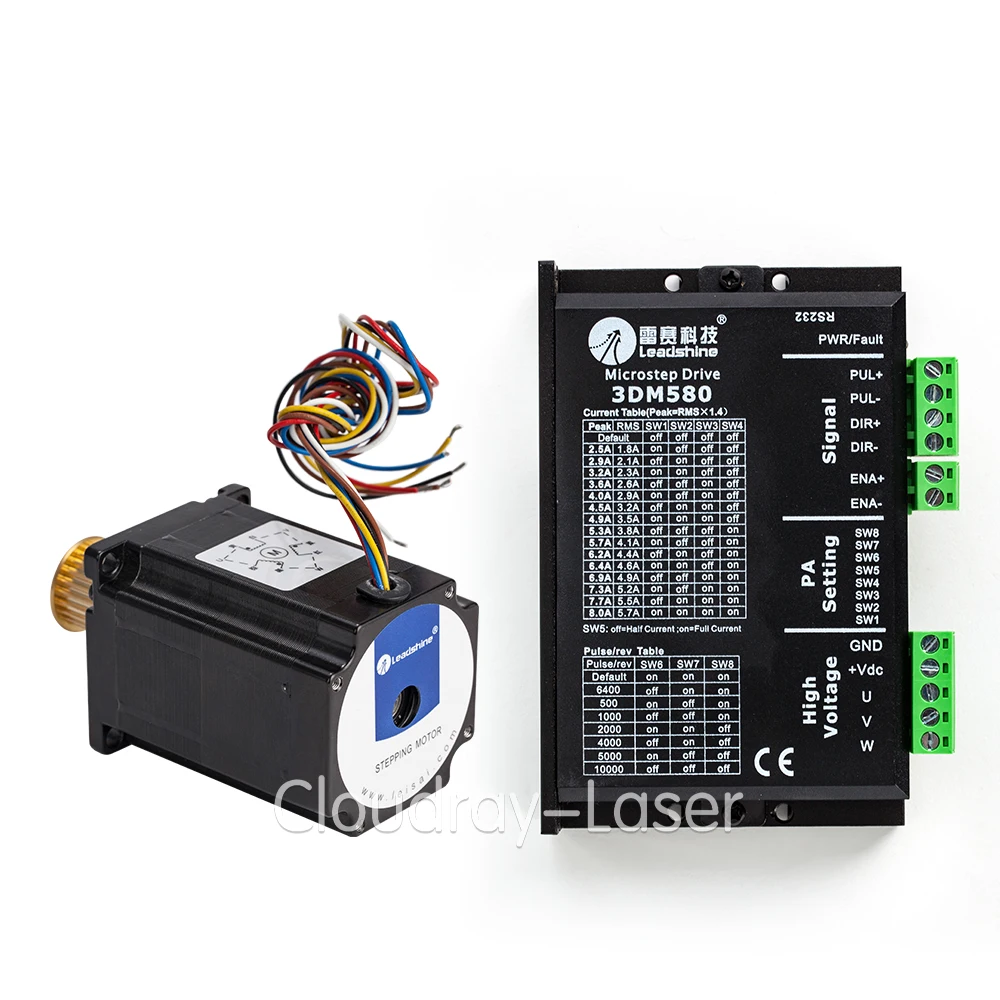 3 fazowy silnik krokowy Leadshine Cloudray 573S09-L-18/573S15-L-18 + sterownik krokowy 3DM580 dla CO2 maszyna do laserowego cięcia i grawerowania — zdjęcie 2