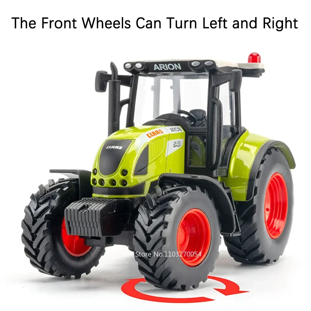 Tractor agrícola de aleación 1:32, modelo de juguete fundido a presión, coche en miniatura con luz de sonido, vehículo de cuerpo de Metal extraíble, juguete para regalo divertido para niños