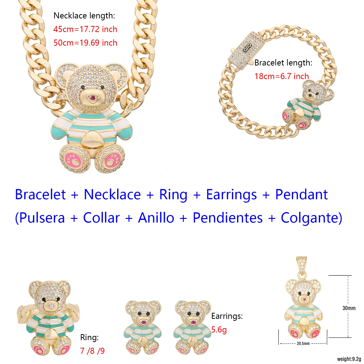 

Fashionable European and American bear suit girl dress up jewelry dating girlfriend mother birthday gift cute three-color bear j