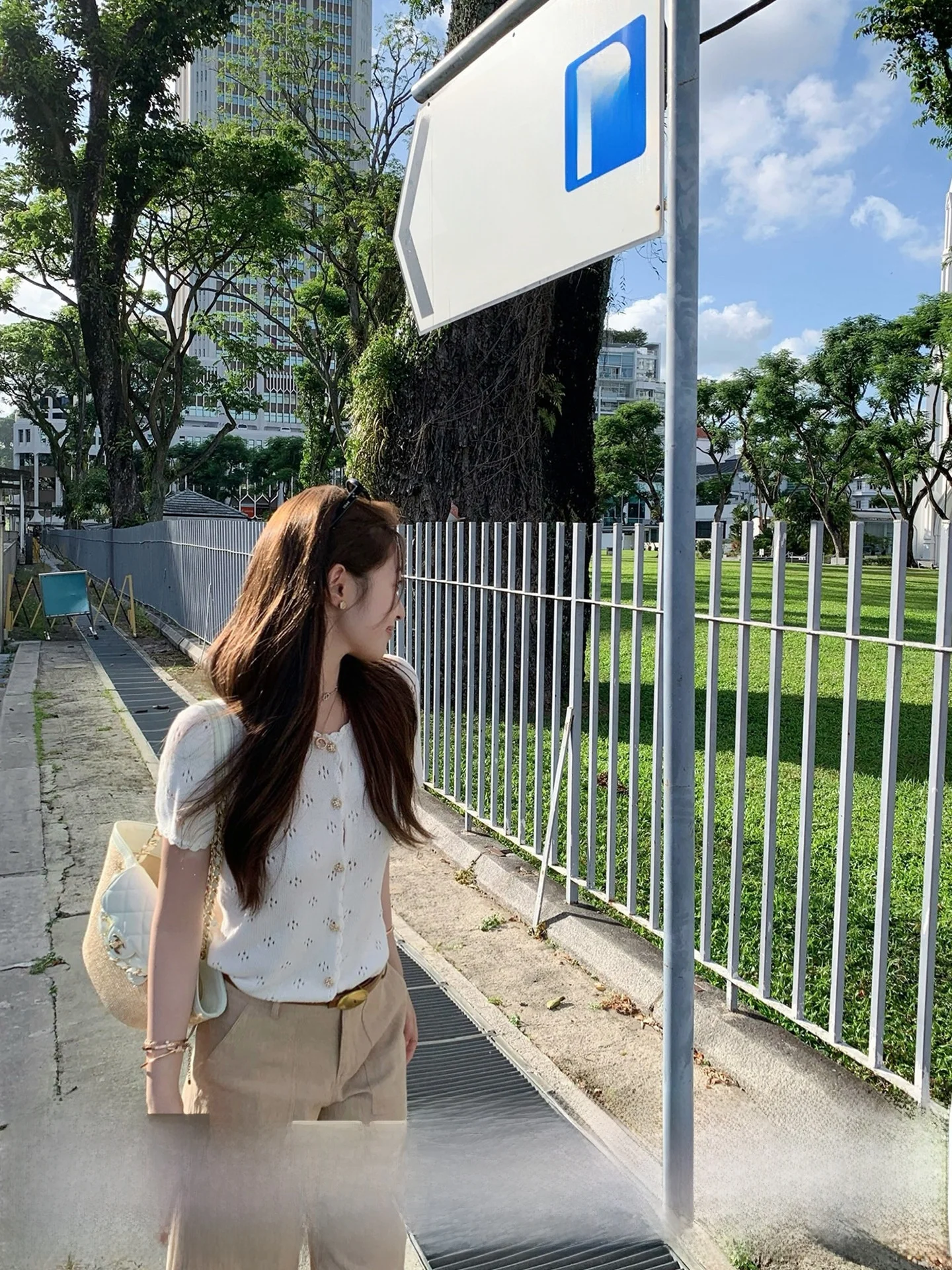 

Cchen Ladycharm Pure Cotton Knitted Short Sleeve V-Neck Open Cardigan Hollow out round Neck Sleeveless Summer Top for Women