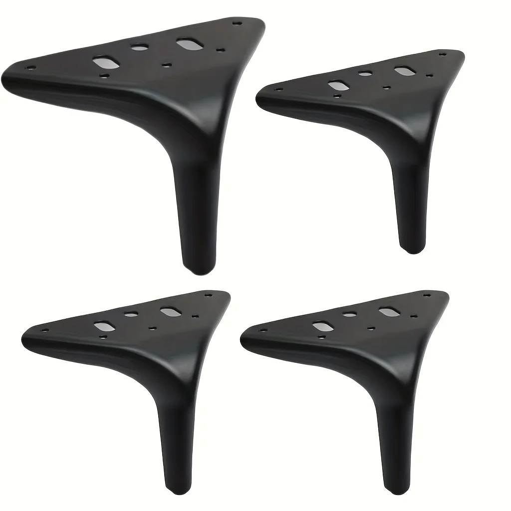 ขาโต๊ะสามเหลี่ยมโลหะทรงกลมขนาด 12 ซม. - ผิวขัดเงา ใช้แทนขาเฟอร์นิเจอร์สำหรับตู้เสื้อผ้า ตู้เก็บของ และตู้