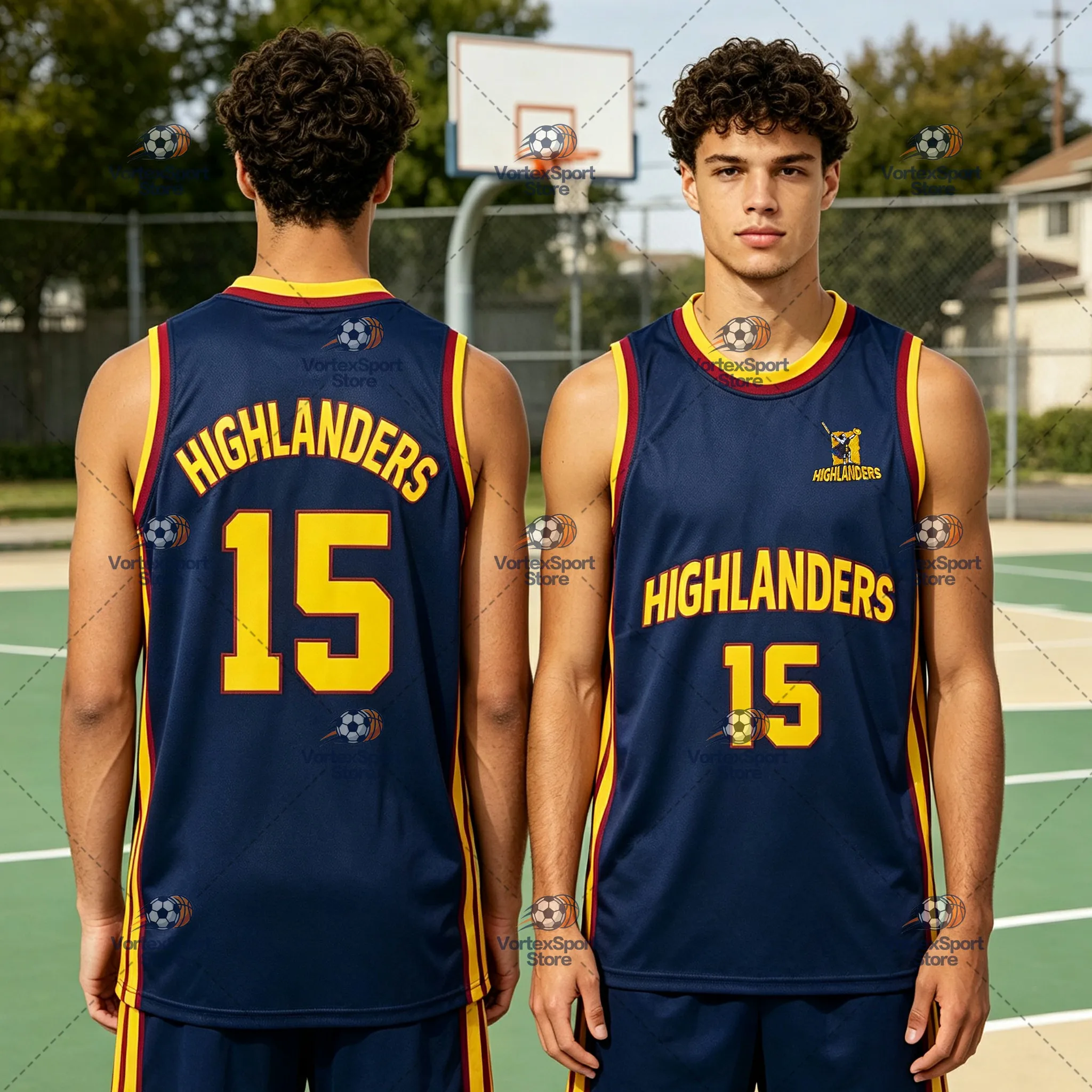 Otago Highlanders Children's Basketball Sports Vest Men's Sleeveless Basketball NO.15 Sports Outdoor Tranning Jersey Vest