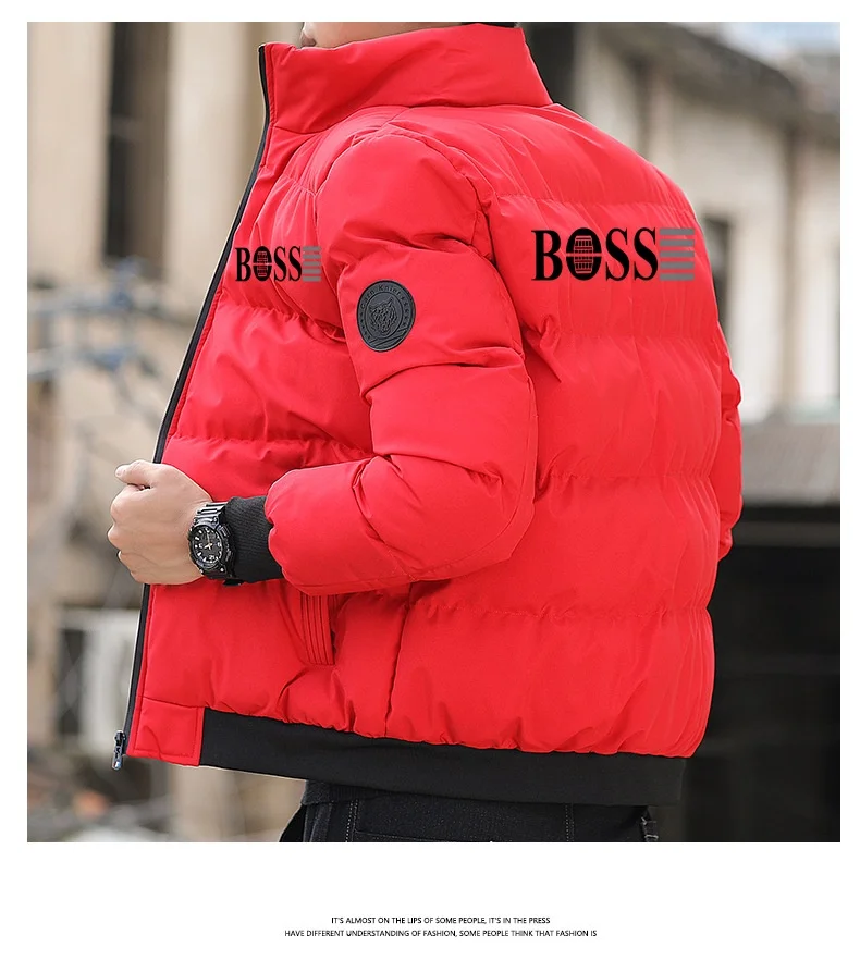 Nieuwe gewatteerde herenjas Tijgerkoplogo Korte dikke casual herenparka Wintertrend S-5XL