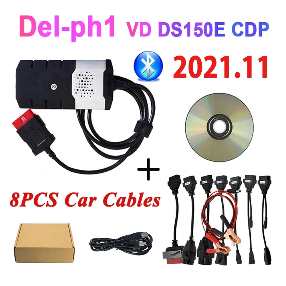 

2024 Новейшая НОВАЯ VCI 2021.11 Keygen VD DS150E CDP Vdijk Autocoms Pro Bluetooth для TNESF DELPHIS ORPDC Obd2 Автомобильные диагностические инструменты