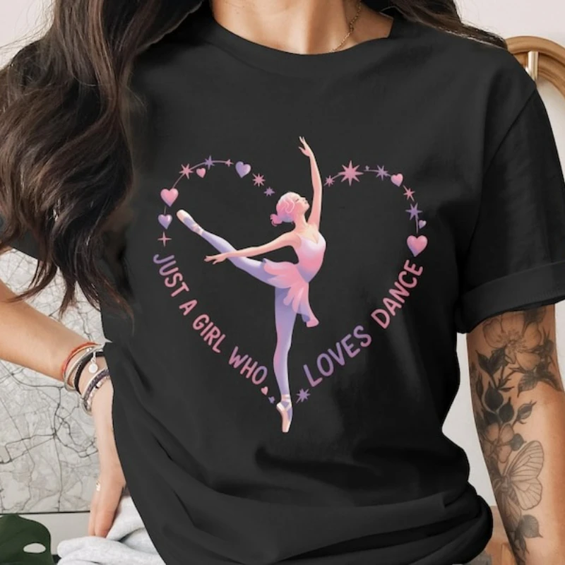 

Ballerina Clipart PNG: Pastel Ballet Dancer Cotton T-Shirt Crew Neck Short Sleeve Cotton Top All Seasons Casual Fashion Soft Top