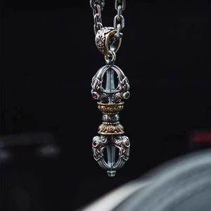 Vintage Buddha Dharma Kapal Pengusiran Setan Vajra Liontin Kalung untuk Pria Kalung Agama Amulet Aksesori Hadiah 12 kalung vajra penjualan terbaik - №