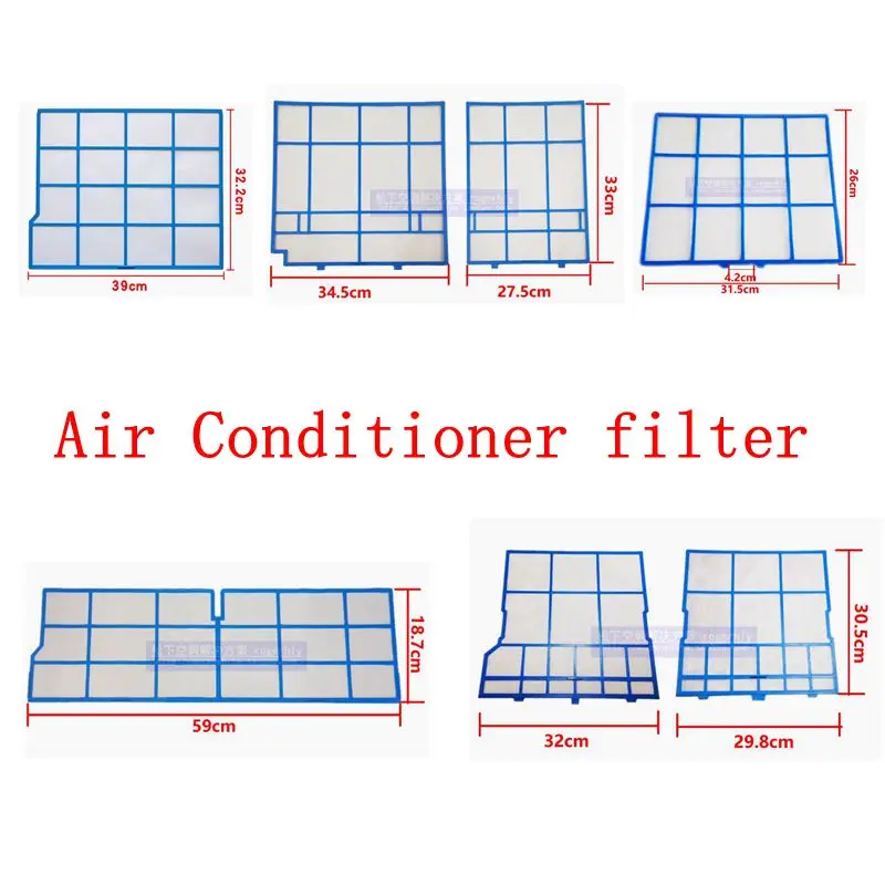 Air Conditioner filter sets For Hitachi Various size 34.5X27.5 36.2X26.2 30X29.2 32X34 39X32.2 31.5X26CM Filter dust screen part