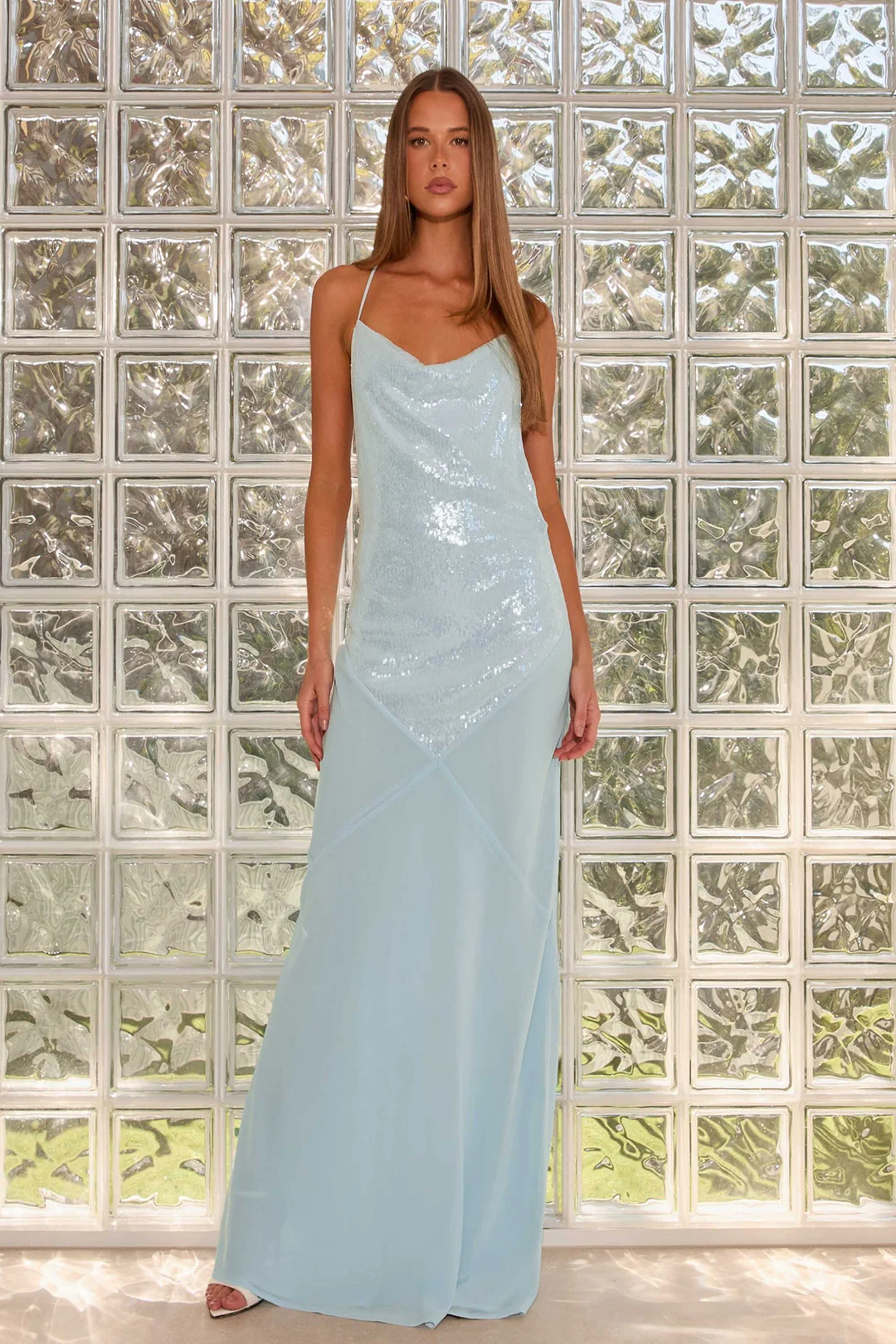 Sequin Maxi Dress Open Back Spaghetti Strap New Women's Formal Party Birthday Vestidos Evening Dress for Prom & Evening Parties