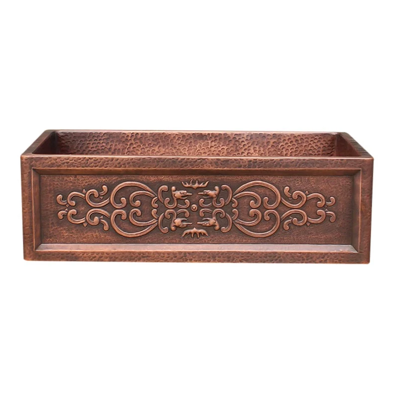 single bowl copper kitchen farmhouse sink copper pantry sinks hand hammer rustic copper apron sink