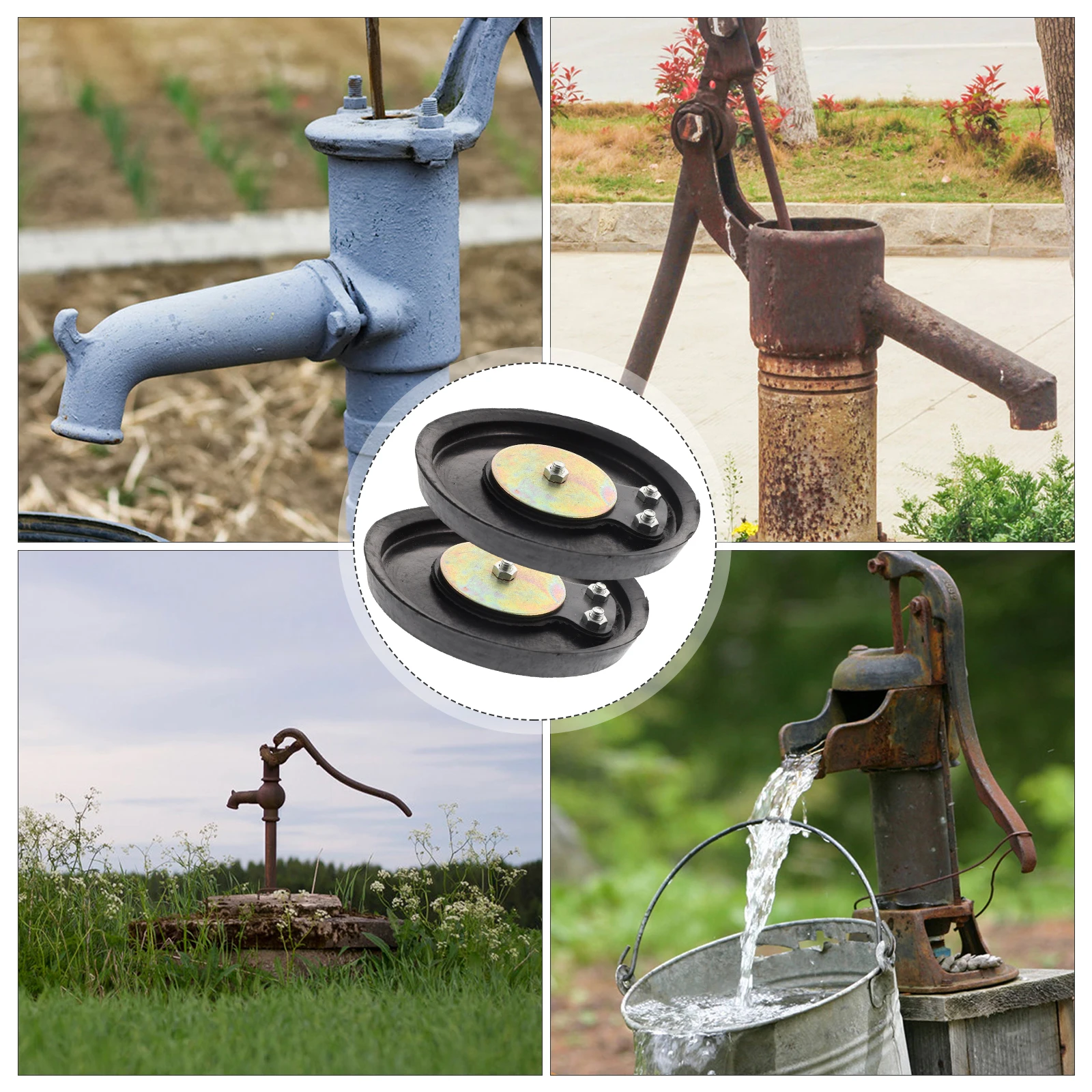 

2 Pcs Cast Forbidden Replacement Seal Cup for Pitcher Pump Rubber Stopping Bowl Black Universal for Pressure