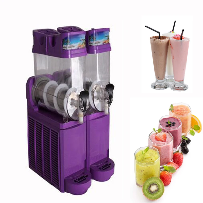 

Commercial 2*15L Ice Cream Slash Soda Pupi Fruit Snow Bras Small Slush Machine Margarita Slush Maker Frozen-coke-machine