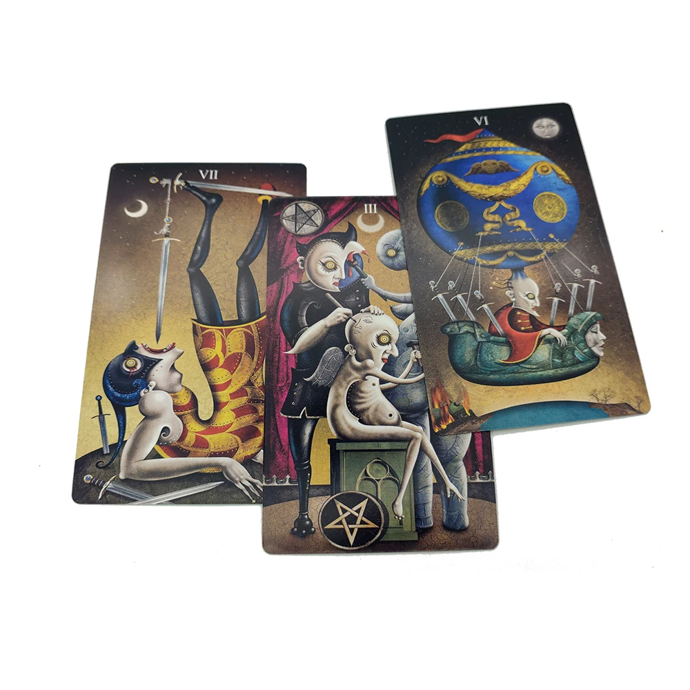 NEW 12X7CM Deviant Moon Divination Tarot Cards for Beginners .with Guidebook