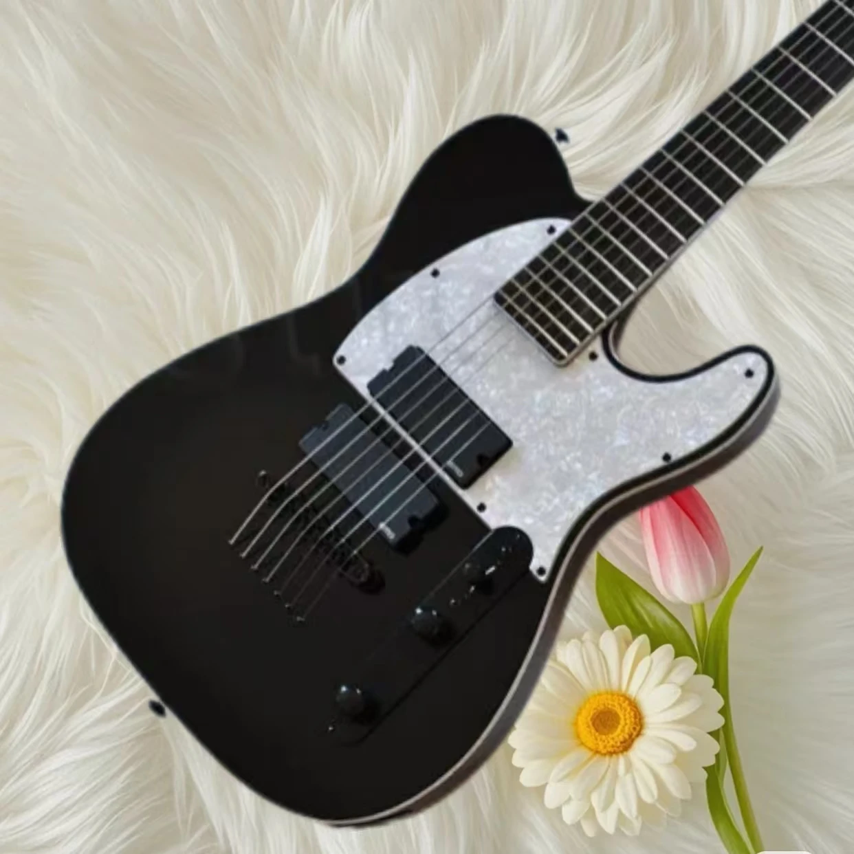 

SCT-607B Stephen Carpenter Signed 7 Strings Black Electric Guitar String Thru Body Bridge