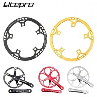 Litepro 7075-T6 Aluminum CNC Folding Bike Chainring With Guard 45T/47T/53T/56T/58T (Red / Gold / Silver / Black / Rainbow)