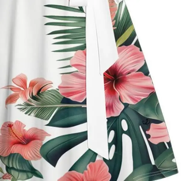 

Комплект женской повседневной спортивной одежды Cross-Border 2025: футболка и шорты с цветочным принтом для пар