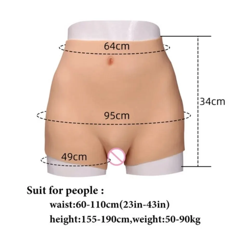 Eyung Silicone Fake Vagina Panties Hip Pants Hip Shaping Enhancer Panty  For Crossdresser Transgender