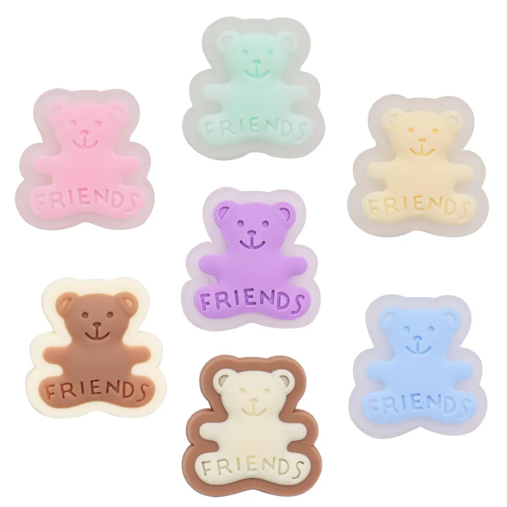 50Pcs Wholesale Adorable Bears Children Garden Shoes Button Charms Flowers Decorations DIY Sandals Wristband