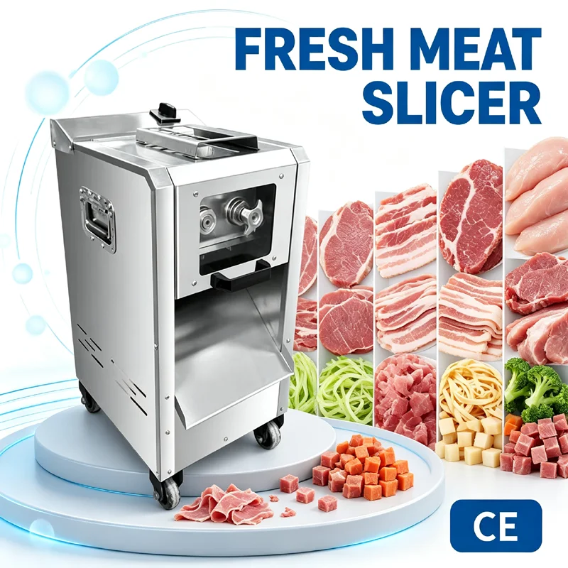 Stainless Steel 2200W Vertical Electric Fresh Meat Cutting Machine Meat Processing Gear For Restaurant Canteen Meat Slicer