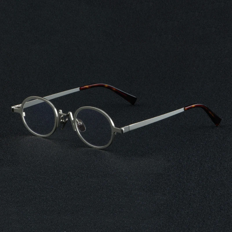 Vintage Literary Optical Glasses frame Gold Black Silver Oval Eyewear Stainless Punk Eyeglasses image 6