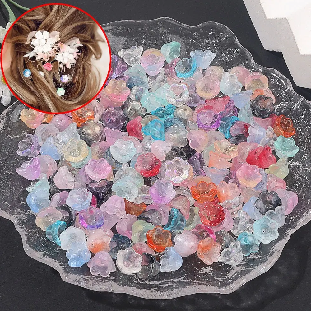 21/54/94 قطعة خرز زجاجي متعدد الألوان على شكل زهرة، لإكسسوارات المجوهرات ذاتية الصنع، عيد الحب، عيد الميلاد، هدايا عيد الشكر #2