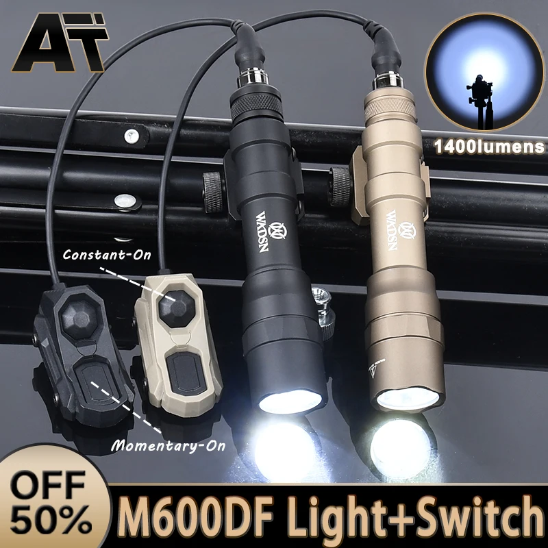 Tactical Surefir SF M600DF Flashligh 1400Lumen HighPower M600 White LED Hunting Scout Light AXON Switch Fit 20MM Picatinny Rail