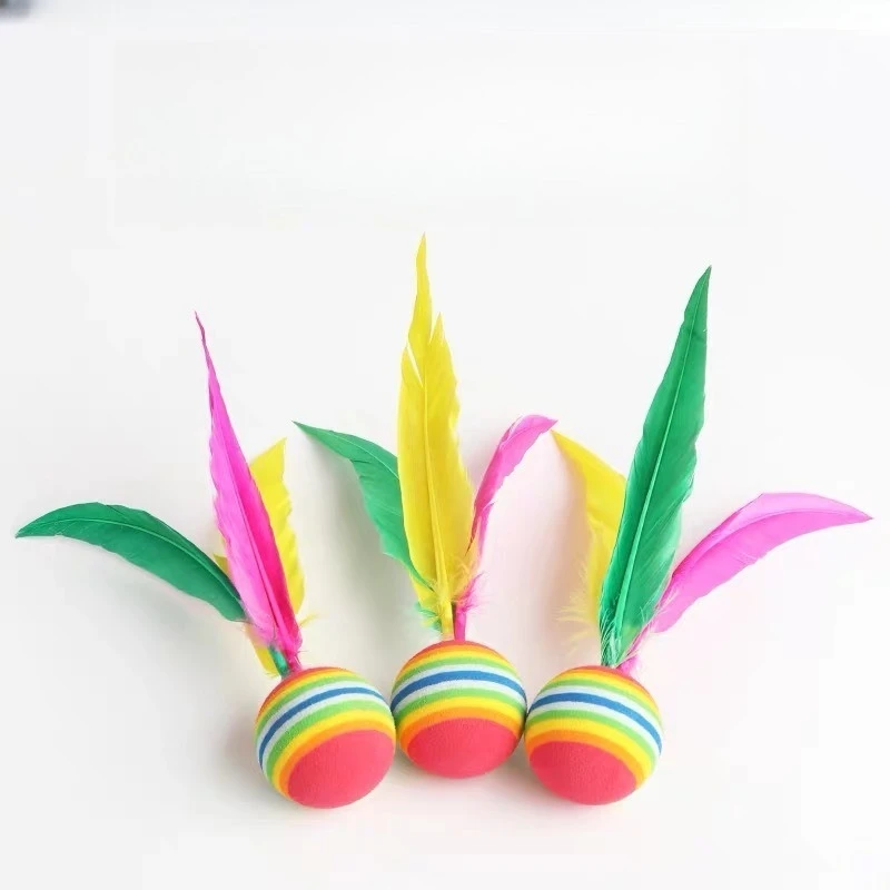 الجاز في الهواء الطلق كرة الريشة مجموعة الأطفال المطاط الريشة ريشة الريشة الشاطئ أطفال الأطفال لعبة ممارسة البدنية #1