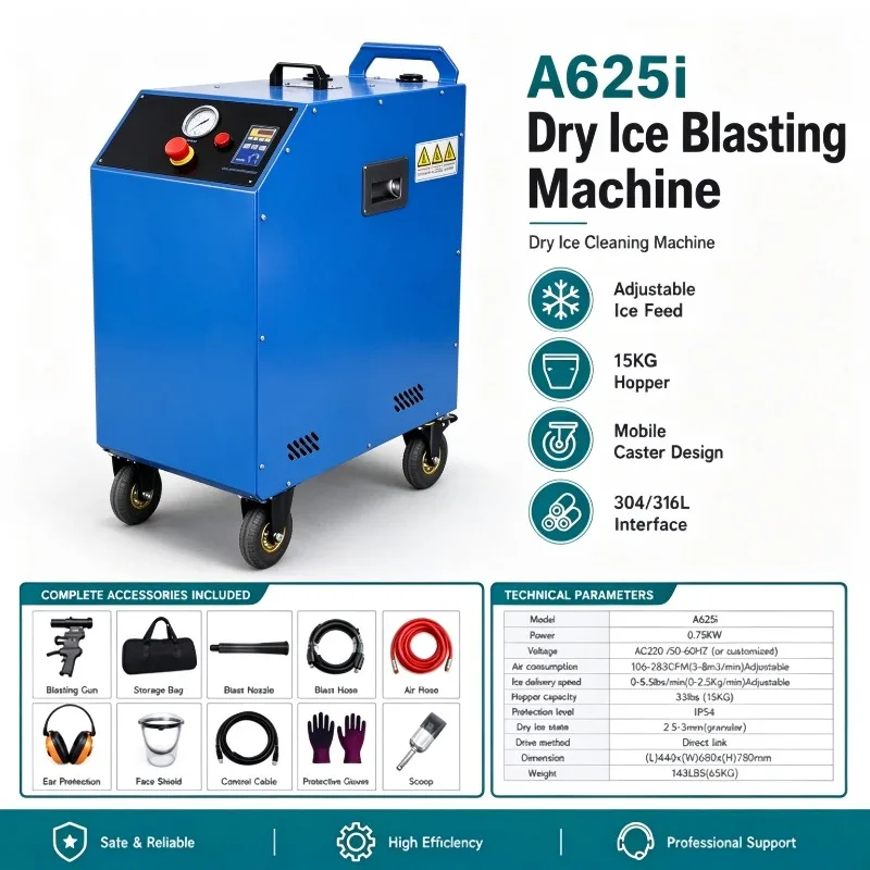 Heavy Duty CO2 Dry Ice Cleaning Machine for Industrial Rust Dry Ice Blasting Machine Professional Dry Ice Blaster Equipment