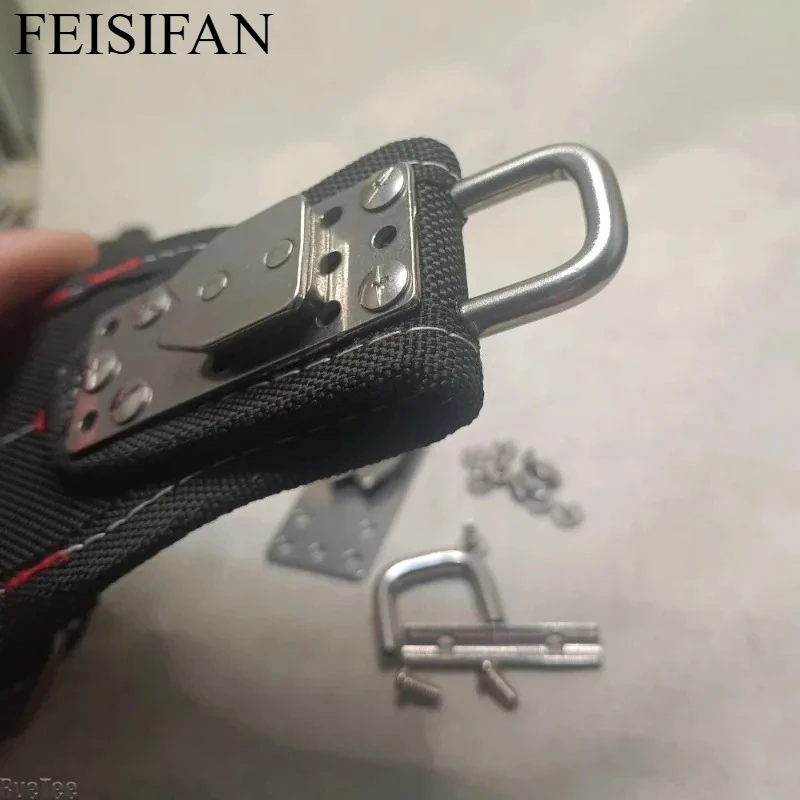 

Industrial Stainless Steel Tool Belt Hook with Handle, Universal Modular Hanging Buckle for Tool Waist Bag & Workshop Tools