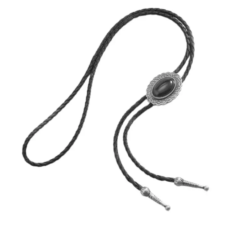 652F Stylish Leather Cord Necklace With Gold Finish Flexible Length Adjustable For Dresses Tops Unisex Fashion Piece