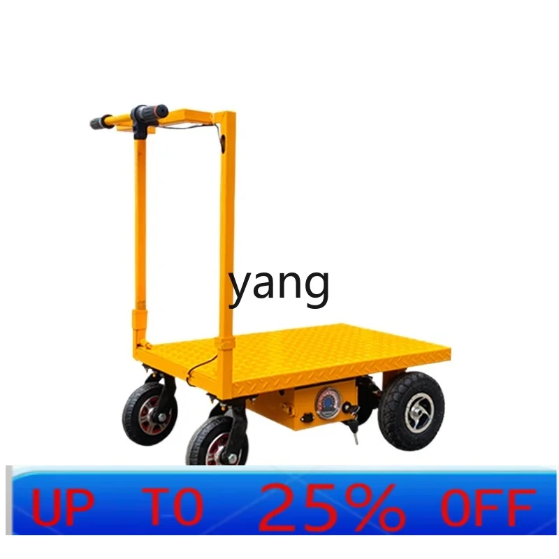 

YJQ Electric Hand Push Portable Four-Wheel Folding Flat Truck Multifunctional Brick Truck