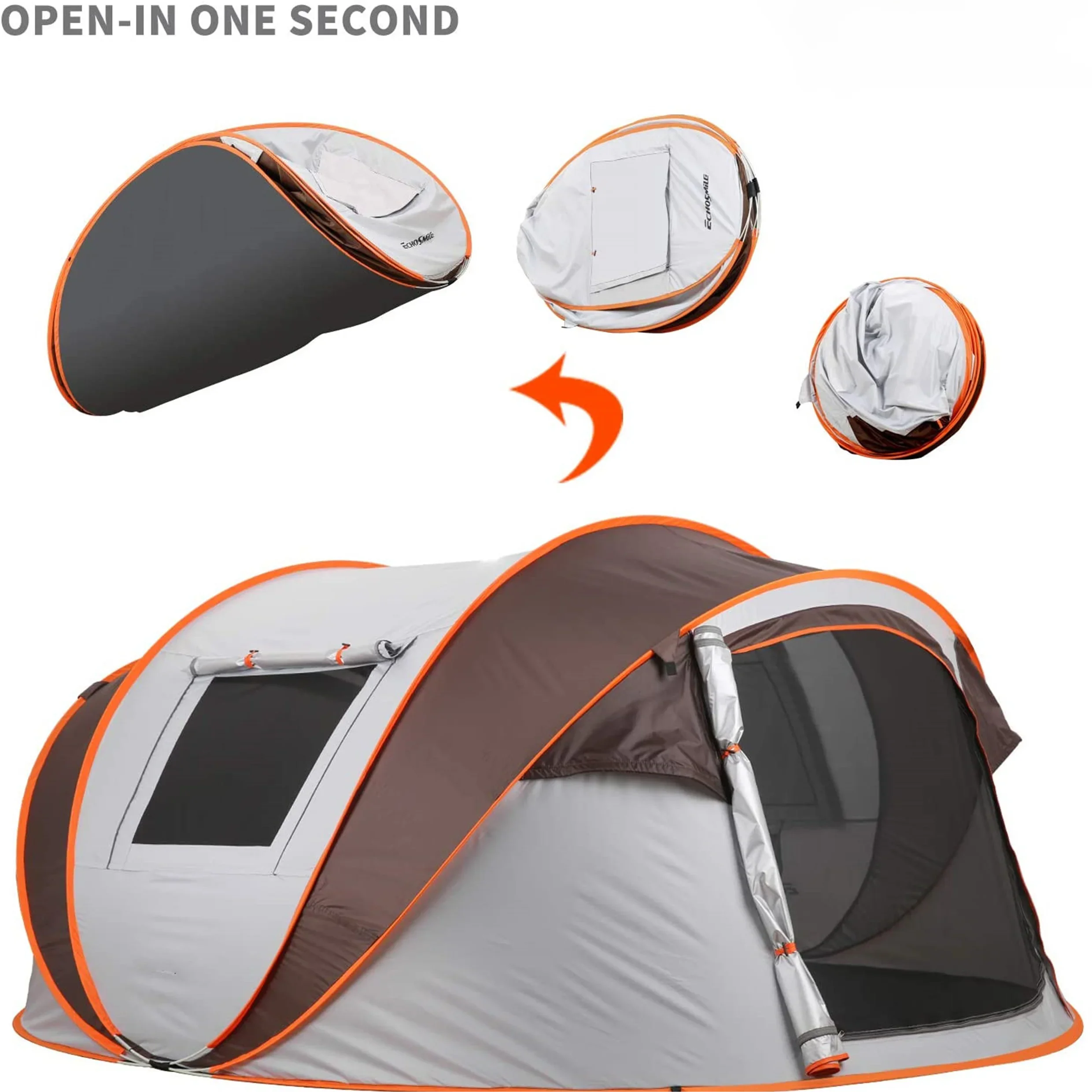 

Luxury 4 Person Portable Foldable Automatic Family camping tent pop up instant automatic tents