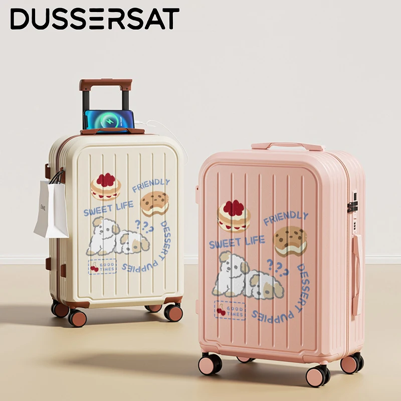 

Cartoon Print Luggage 20 22 24 26 28 Inch Large Capacity Suitcase Trolley Bag with 4 Spinner Wheels for Travel Vacation