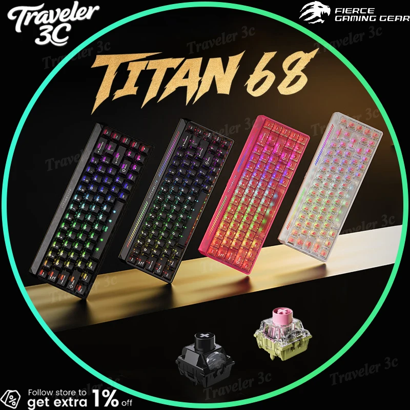 

FGG MADLIONS TITAN68 Turbo индивидуальный магнитный переключатель игровая клавиатура прокладка с горячей заменой проводная 8000 Гц RT0.001MM SCOD двойной чип