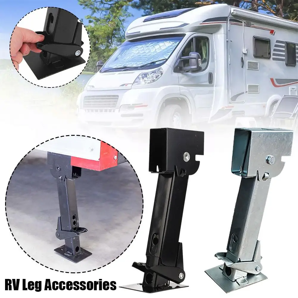 

1pc Folding Trailer Stabilizer Jacks Adjustable Stabilizer Jack Iron Exquisite Workmanship 1000lb Lifting Capacity For Camp C5A8