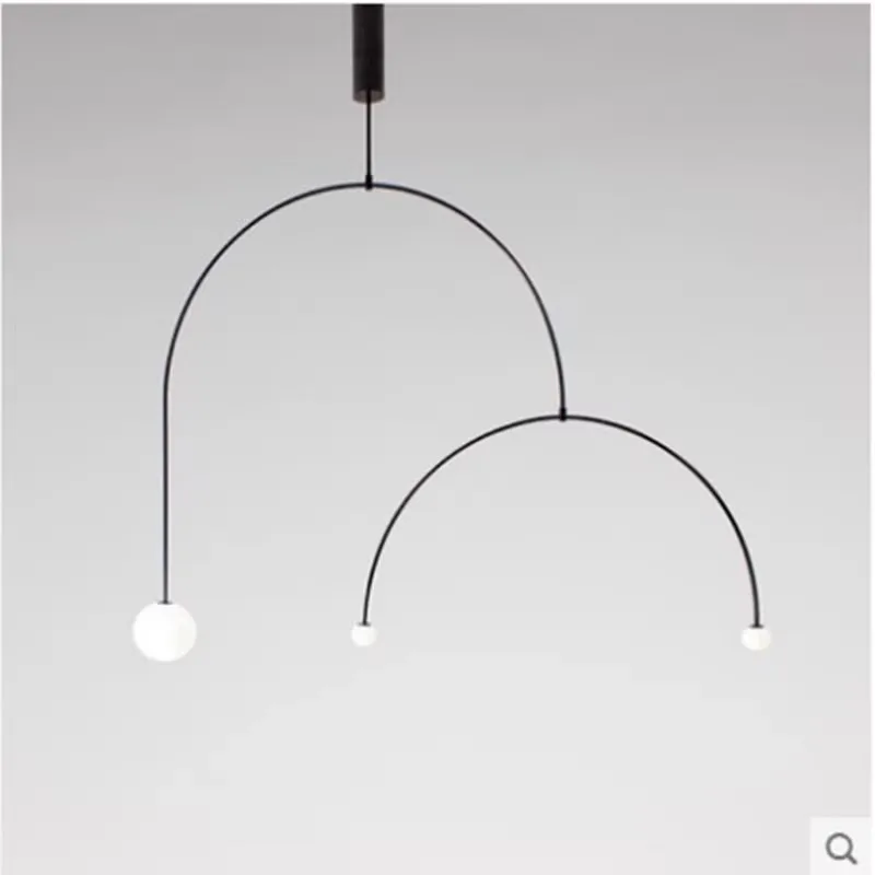 مصمم غرفة المعيشة حائط الخلفية الثريا الشمال الحد الأدنى غرفة نوم السرير متجر الأزياء مطعم بار هندسية