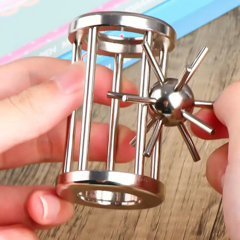Lock Unlock Cage Star Metal Brain Teasers Puzzles For Kids And Adults IQ Test Toys Magic Tricks Mind Challenge Unique Gifts
