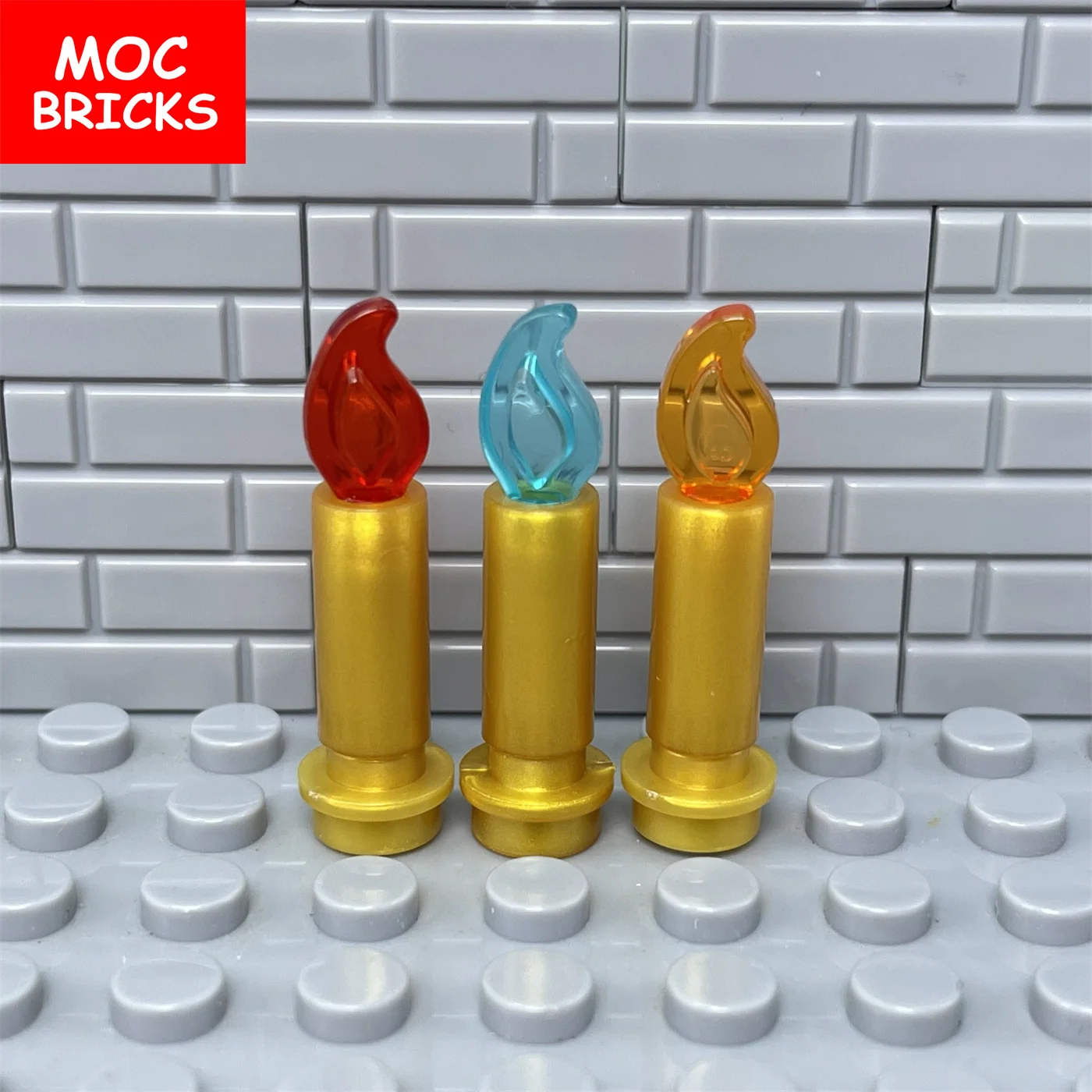 30pcs/lot MOC Bricks Candle Flame Fire 37762 37775 Building Blocks Action Figure DIY Toys For Children Dolls Gifts