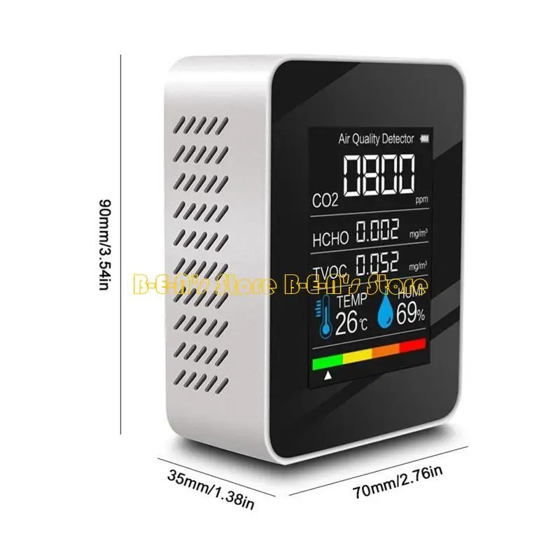 Y1AD جهاز اختبار دقيق لجودة الهواء لثاني أكسيد الكربون فورمالديهايد TVOC ورطوبة درجة الحرارة #6