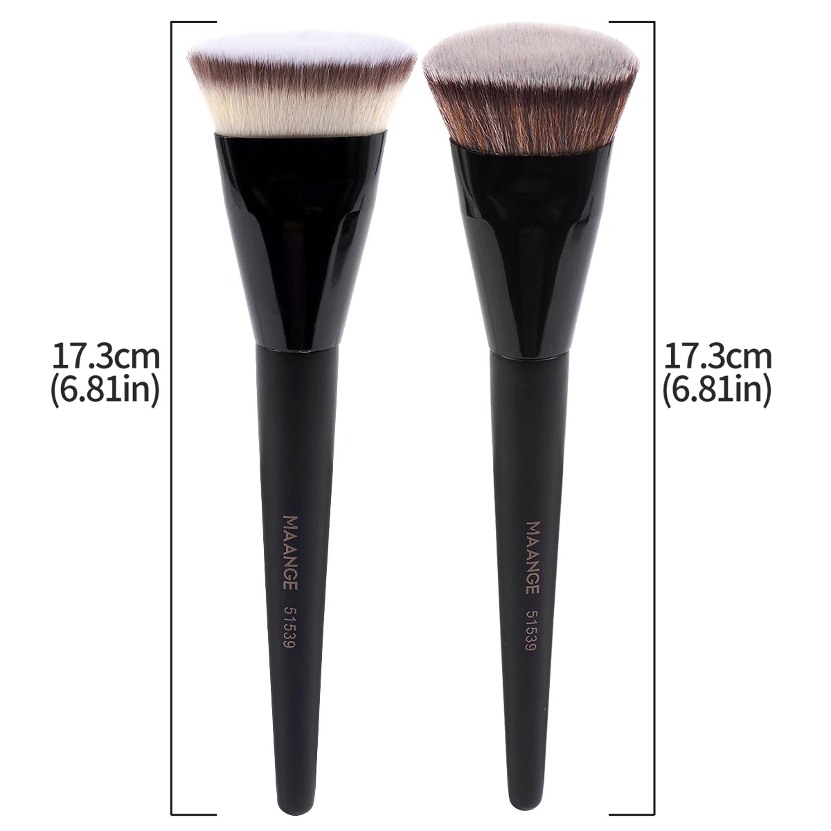 MAANGE 2PCS Foundation Makeup Brush Set Flat Top Concealer Blusher Bronzer Makeup Tools for Liquid Cream Blending Soft Hair