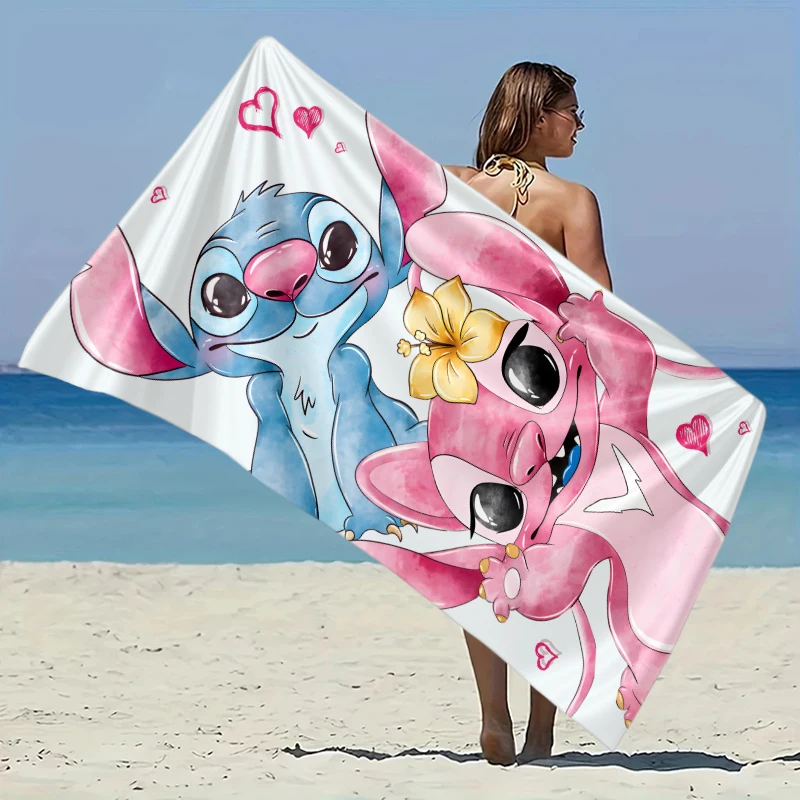 

Stitch&Angel Beach Towel Elastic Great for Beach, Pool, Travel Party Easter Swimming QuickDry Fiber Lightweight Fabric Easy Fold