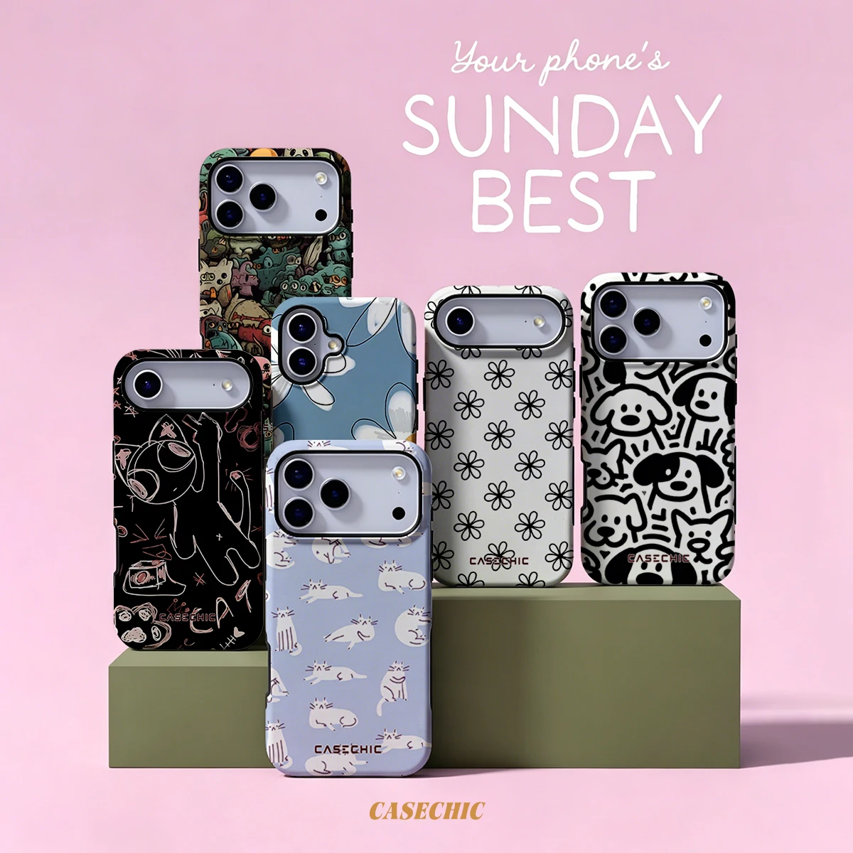 Doodle Cat Lavender For Samsung Galaxy S26 Ultra A56 Exquisitely Pattern Double Protective Phone Cover Cases CaseChic