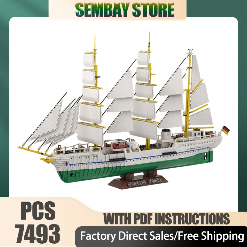 

Moc Building Bricks The Oldest Active Ship in Germany Model Technology Blocks Christmas DIY Toy Construction Military Gifts